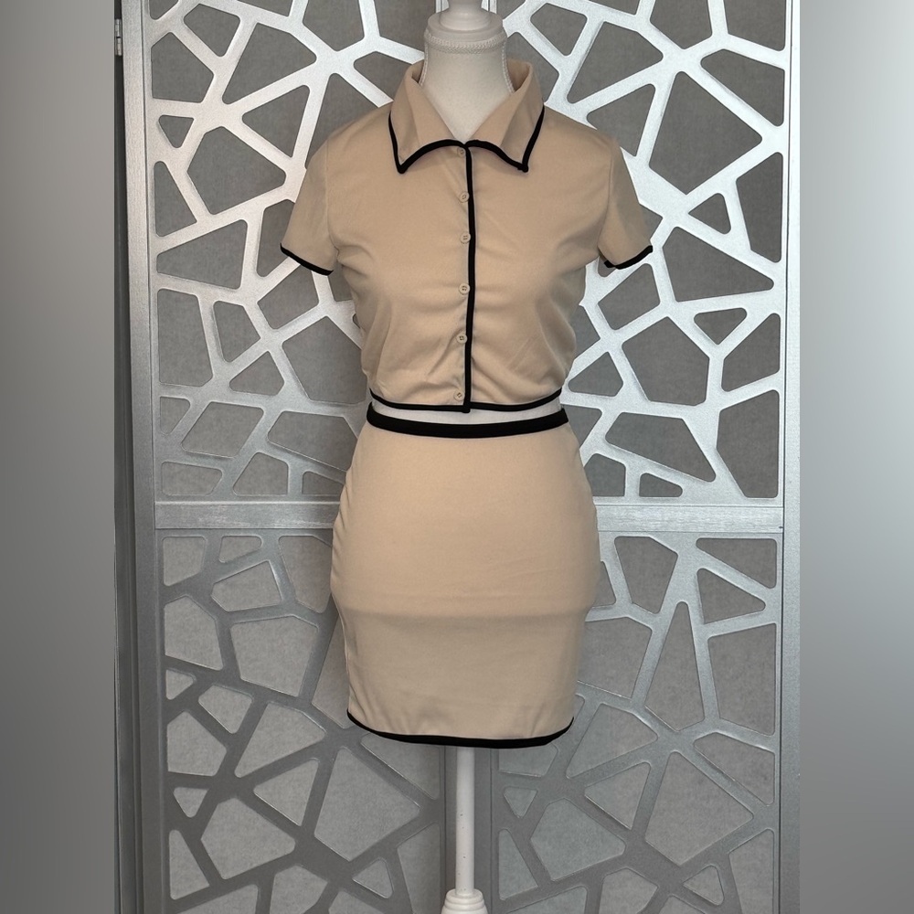 New Arrivals! Cream mini pencil skirt set for cocktail
